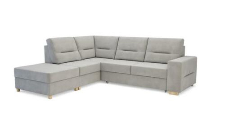 Sofá de esquina diseño en forma de L con función de cama, sofá de cuero y tela, sofás de esquina.