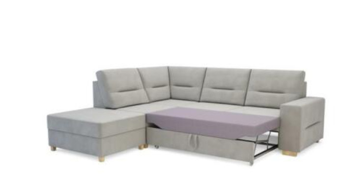 Sofá de esquina diseño en forma de L con función de cama, sofá de cuero y tela, sofás de esquina.
