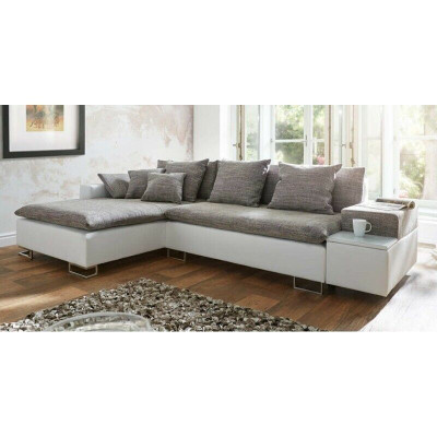 Diseño sofá esquinero sofá en L con función de cama sofá tapizado asiento rinconera sofás textil nuevo.