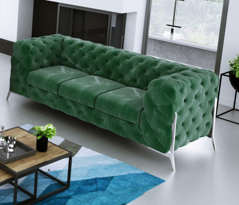 Sofá de 3 plazas Chesterfield cómodo diseñador para sala de estar.