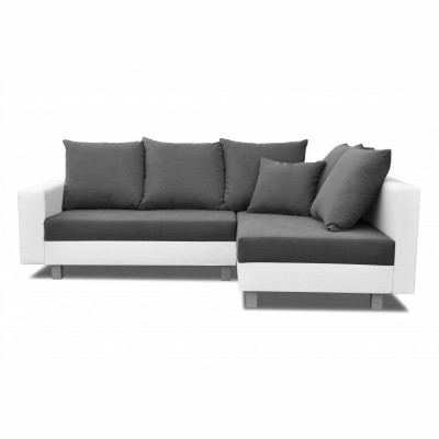 Diseño sofá esquinero en forma de L con función de cama, asiento sofá esquinero en textil acolchado LED