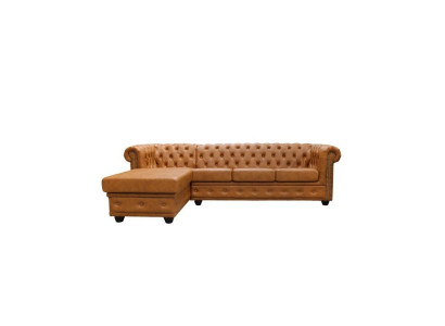 Sofá de cuero Chesterfield diván de sofá de esquina de cuero Sofá-Acolchado esquinas Sofás