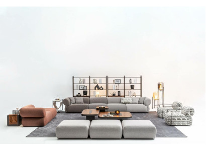 Conjunto de sofá de seis plazas de tres plazas, reposapiés, sofás modernos, juego de juego.