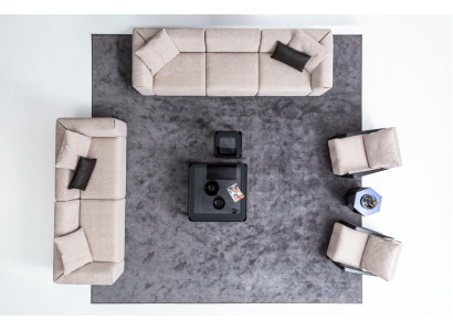 Moderno conjunto de sofás de cinco plazas con sofá de tres plazas y conjunto de esquina de tela.