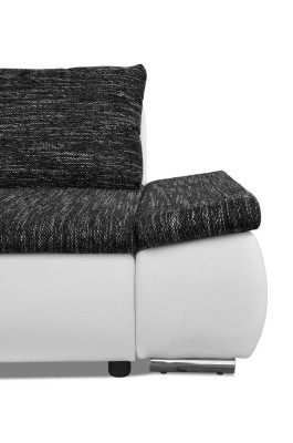 Diseño de sofá esquinero moderno en forma de L con función de cama, sofá de cuero y tela nuevos.