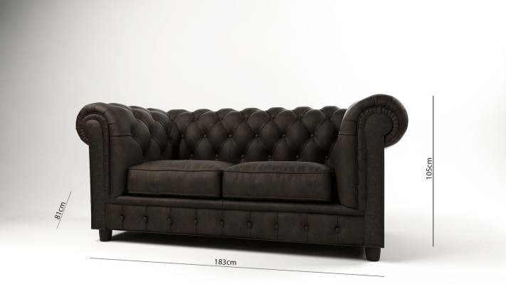 Sofá Chesterfield de 2 plazas tapizado en tela de tejido de tela sofas de cuero sofá