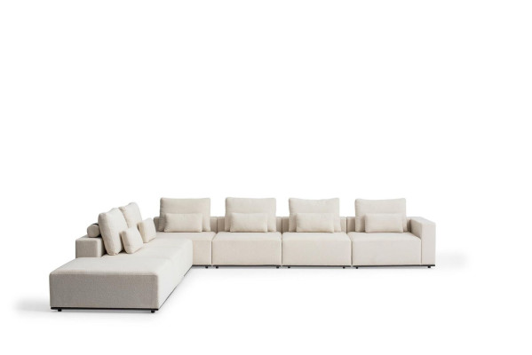 Conjunto de muebles de salón Beige Sofá tapizado Sillón Juego de muebles Nuevo