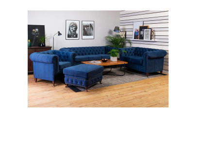 Chesterfield sofá de 3 plazas tapizado salón sofá asiento sofá de la sala de estar tres plazas nuevo