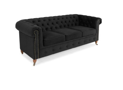 Chesterfield sofá de 3 plazas en tela Sofá de diseño elegante, clásico Muebles nuevos