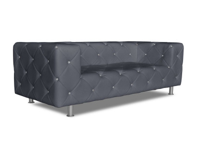 Sofá de tres plazas Chesterfield de diseño tapizado gris nuevo