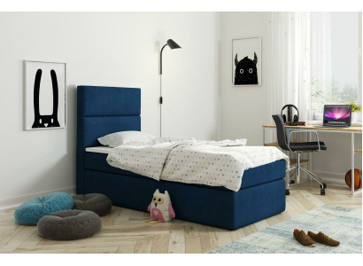 Cama somier azul diseño cama grande con acolchado de hotel matrimonial de lujo camas de 80x200cm nuevo.