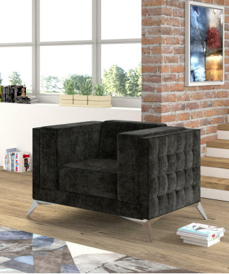 Chesterfield sillón sofá de 1 plaza textil tela sofás tapizados nuevos.