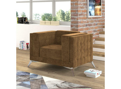 Sillón Chesterfield, sofá para televisión de una plaza, sofá de tela acolchado.