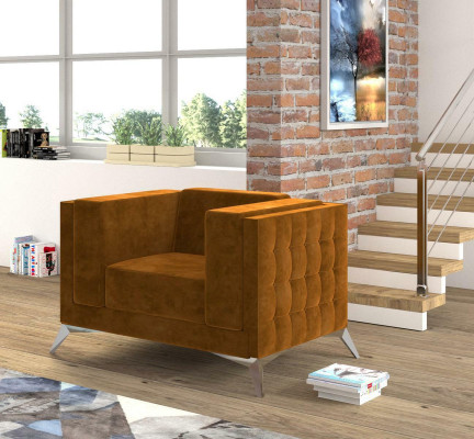 Chesterfield individual sofa in fabric upholstered new TV sofa.