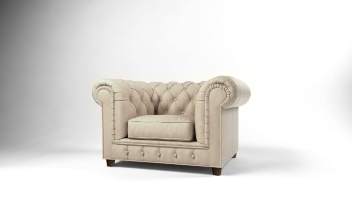 Edler Diseño Chesterfield Sillón Tapizado Asiento de TV Lounge Club Textil