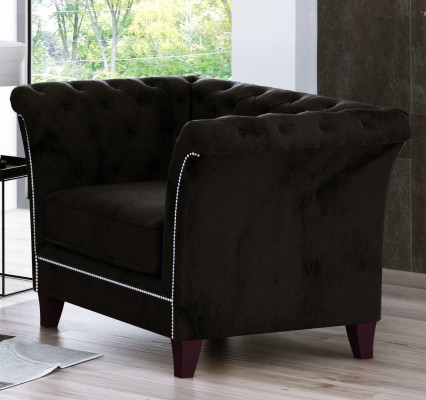 Chesterfield sillón sofá tapizado de terciopelo de un asiento sofá de diseño decorativo sofás