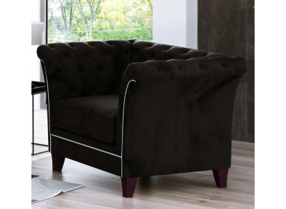 Chesterfield sillón sofá tapizado de terciopelo de un asiento sofá de diseño decorativo sofás