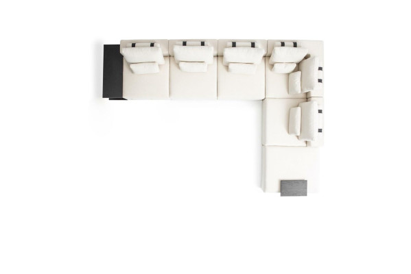 Sofá esquinero en forma de L de diseño de sala de estar de lujo estilo moderno conjunto de sofás de tela