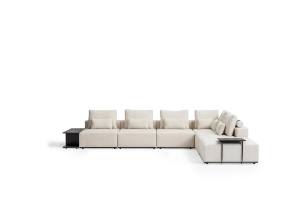 Sofá esquinero en forma de L de diseño de sala de estar de lujo estilo moderno conjunto de sofás de tela