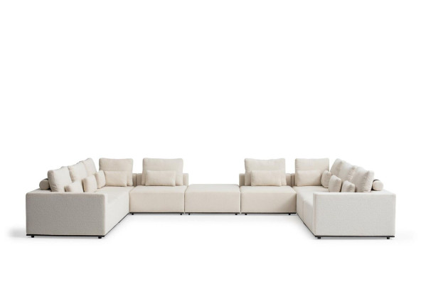 Sofá de esquina en forma de L Sofá de salón de diseño de muebles de tela moderno