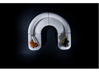 Sofá esquinero de lujo en forma de U, sofá de salón, sofá tapizado de diseño moderno.