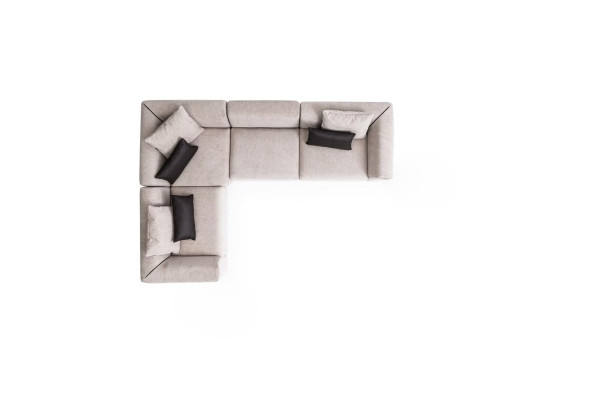 Sofá en forma de L beige Sofá esquinero Muebles de sala Sofá tapizado Textil Nuevo
