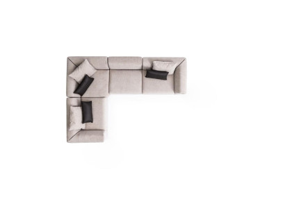Sofá en forma de L beige Sofá esquinero Muebles de sala Sofá tapizado Textil Nuevo