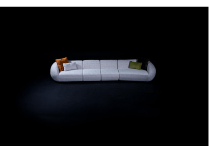 Sala de estar sofá de seis plazas muebles tapizados lujo sofá designer tela