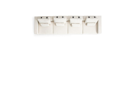 Sofás de lujo de tela de seis plazas blancos para la sala de estar. Grupo de asientos moderno.