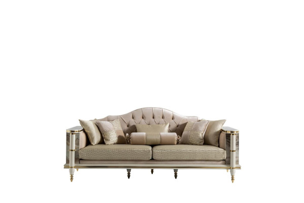 Sofá de 3 plazas color beige muebles sala de estar Chesterfield diseño de lujo nuevo.