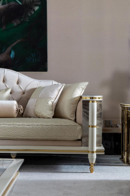 Sofá de 3 plazas color beige muebles sala de estar Chesterfield diseño de lujo nuevo.
