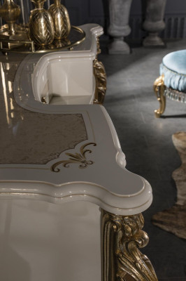 Set de dormitorio beige, cómoda elegante con diseño moderno de lujo, espejo nuevo de 2 piezas.