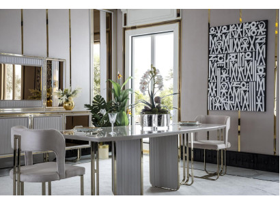 Juego de comedor beige 2 sillas mesa de comedor de lujo blanco elegante metal 3 piezas.