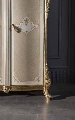 Armario beige dormitorio, elegante diseño de armario moderno nuevo.