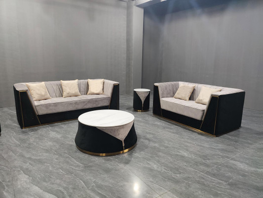 Conjunto de sofás de diseñador 3+2 Mesa de centro elegante y moderna Sofá de salón de 3 piezas