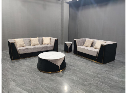 Conjunto de sofás de diseñador 3+2 Mesa de centro elegante y moderna Sofá de salón de 3 piezas