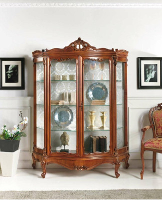 Armario de cristal Vitrina Cómoda Muebles de madera Armario de madera de lujo xxl Vitrinas