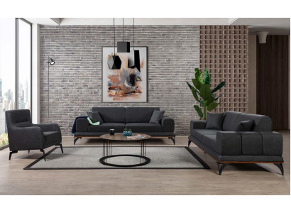 Sofá de 3 plazas + 3 plazas + 1 plaza Set de diseño Sofá de tela Sillón Sala de estar Nuevo