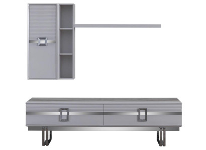 Mueble de salón moderno compuesto por 4 piezas en blanco exclusivo.