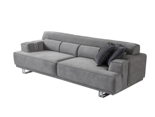 Sofá de 3 plazas moderno en gris para salón de lujo de 235 cm.