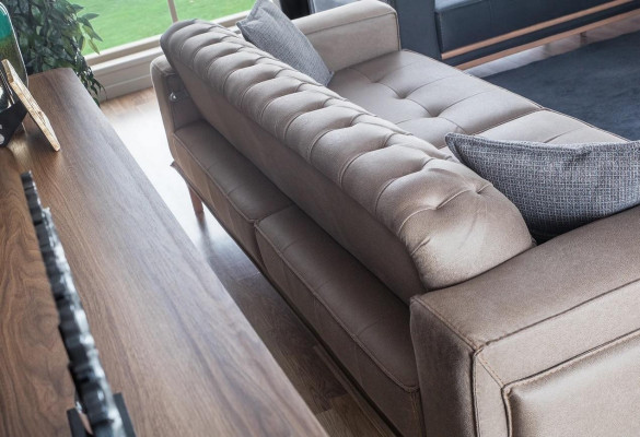 Sofá de 4 plazas, sofás de diseño Gris de tela de poliéster relajante Asientos Muebles Modernos