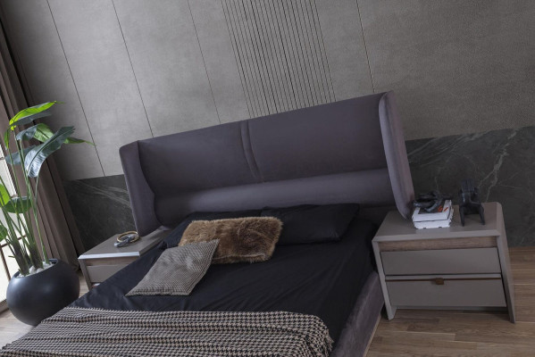 Set de dormitorio de lujo Cama completa 2 mesitas de noche Moderno 3 piezas Nuevo