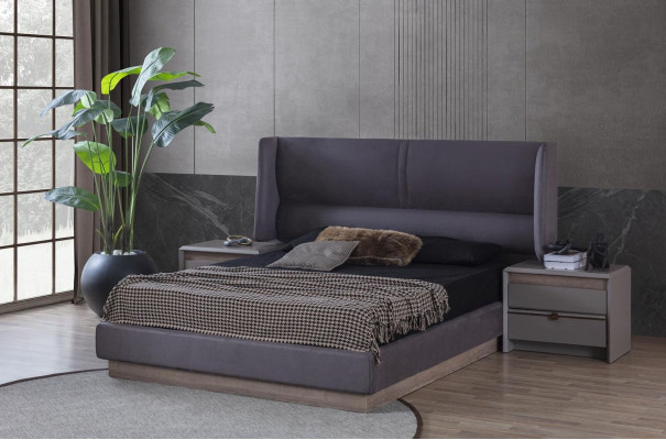 Set de dormitorio de lujo Cama completa 2 mesitas de noche Moderno 3 piezas Nuevo
