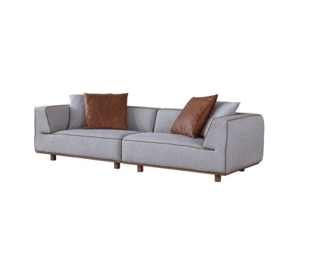 Sofá de 4 plazas Diseño Sofás Tapicería Gris Textil Asiento Relax Muebles de 272 cm de ancho extra grande