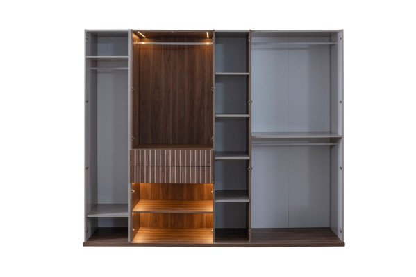 Armario Armario de ropa Dormitorio Armarios Moderno Madera Lujo 260cm