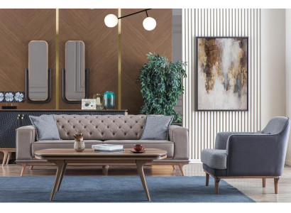 Lujo moderno sala de estar conjunto de 4 piezas. Sofá de 4 plazas, sillón, mesa de centro. Nuevo.