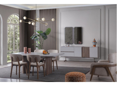 Juego de comedor Grupo de comedor moderno de 8 piezas. Muebles para comedor