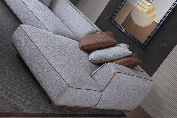 Conjunto de esquina Sofá Sofá Conjuntos Gris Sofá de esquina Sofá Grupo de esquinas Sofá Sofás