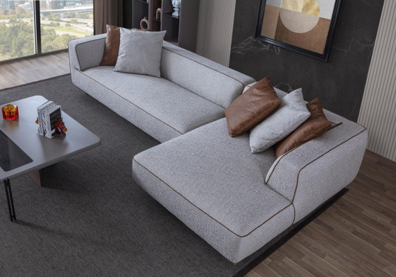 Conjunto de esquina Sofá Sofá Conjuntos Gris Sofá de esquina Sofá Grupo de esquinas Sofá Sofás