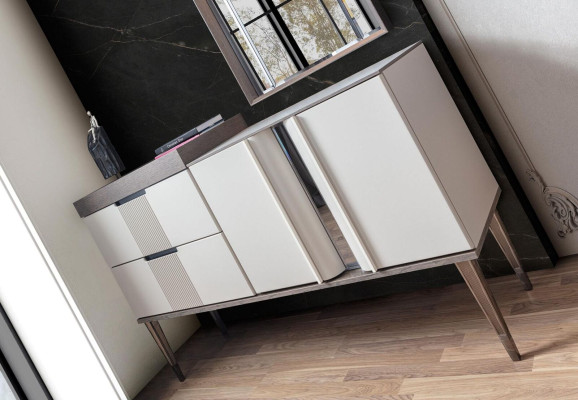 Diseño tocador con espejo Muebles de lujo para dormitorio 2 piezas Estilo